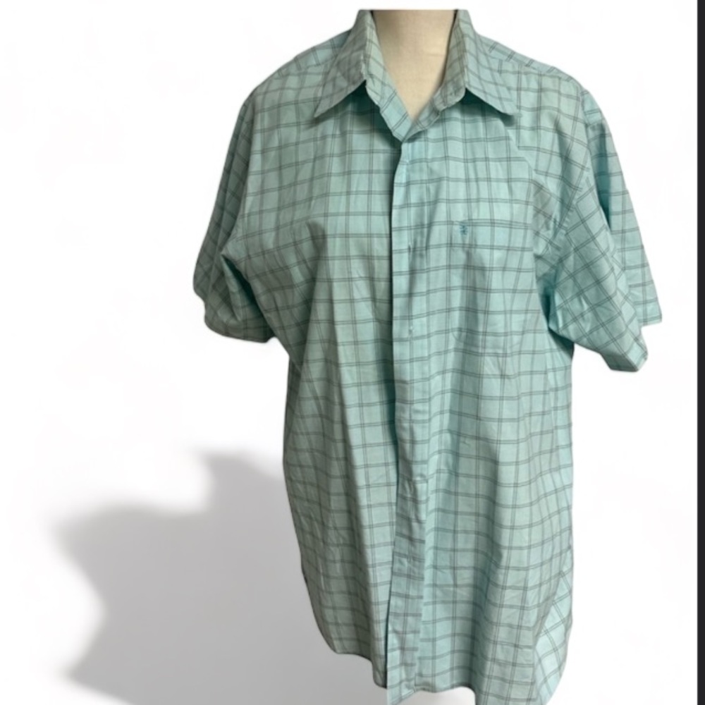 IZOD Men’s Plaid Short Sleeve Button Down Shirt | Front Pocket Size Large EUC